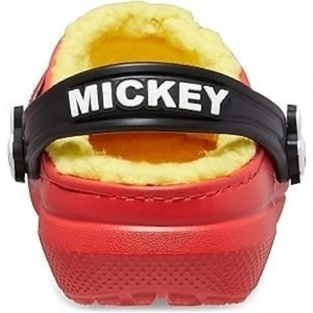 Crocs Mickey‎ Mouse Classic Lined Clogs Red Yellow Disney OMG Jibbitz Kids J5